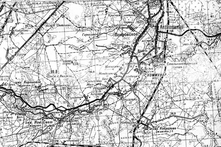 Довоенная карта ленинградской области 1940 года